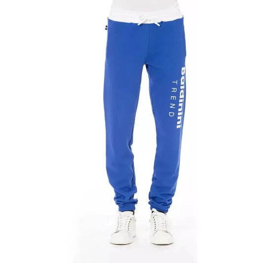 Baldinini Trend Blue Cotton Men Sport Pant BA-22494-XS