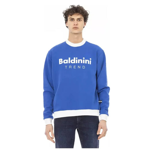 Baldinini Trend Blue Cotton Men Sweater BA-22497-4XL