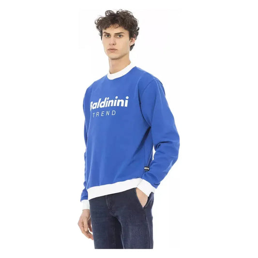 Baldinini Trend Blue Cotton Men Sweater BA-22497-4XL