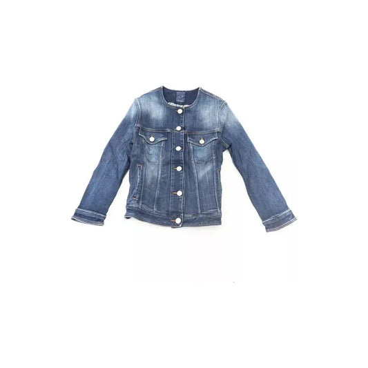 Jacob Cohen Blue Cotton Women Jacket JA-22256-XL