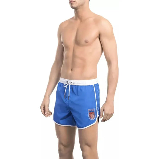 Bikkembergs Blue Polyester Men Swim Shorts BI-22019-S