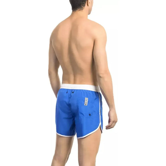 Bikkembergs Blue Polyester Men Swim Shorts BI-22019-S