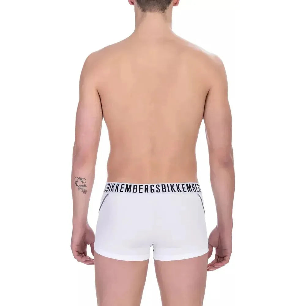 Bikkembergs White Cotton Men's Trunk Twin Pack BI-21837-L