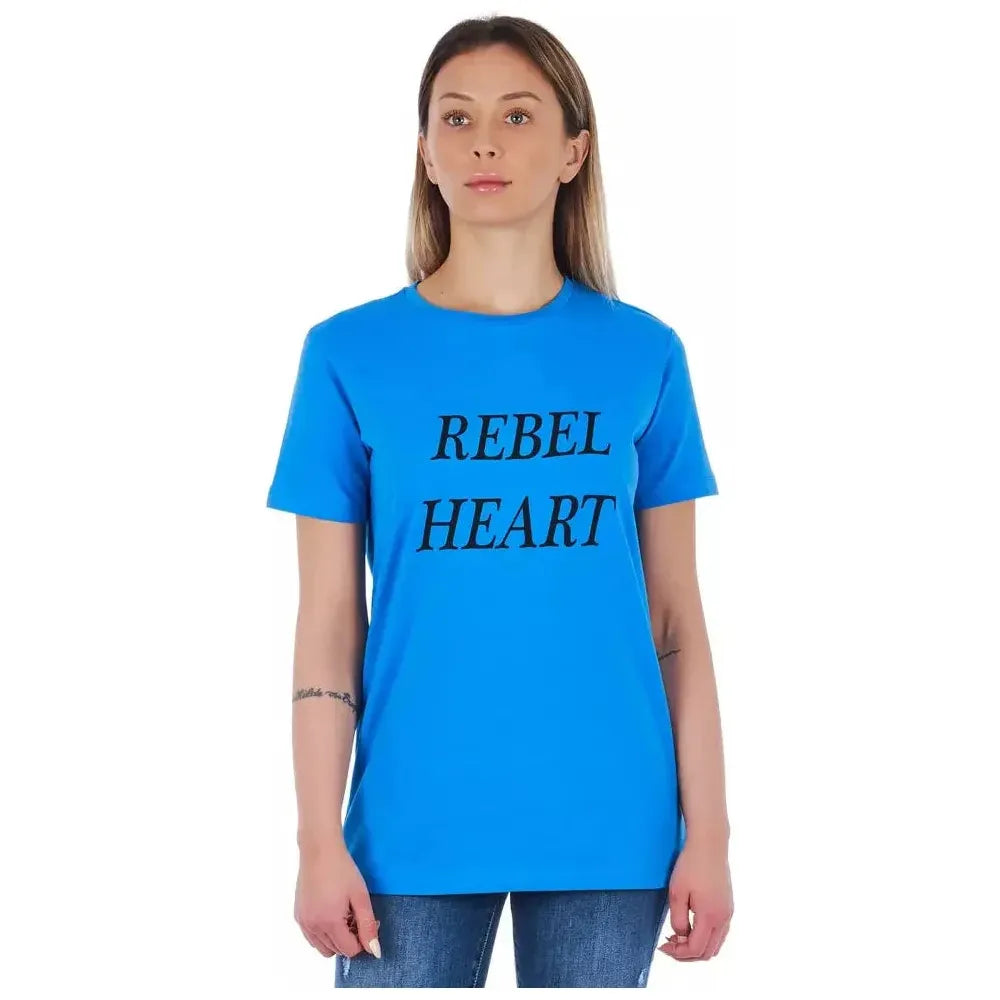 تي شيرت نسائي من القطن باللون الأزرق الفاتح من فرانكي موريلو