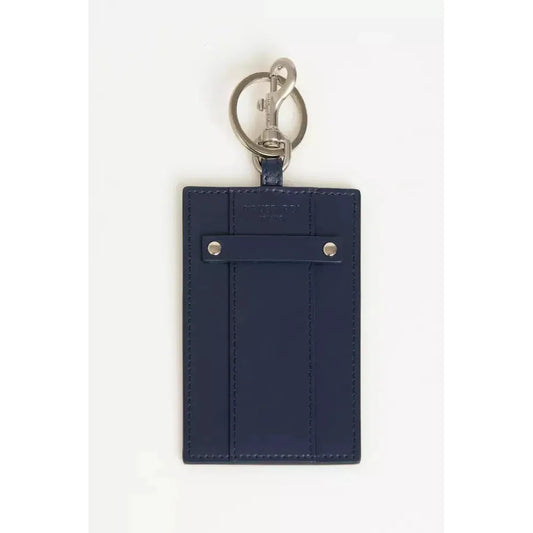 Trussardi Blue Leather Men Badge Holder TR-21582