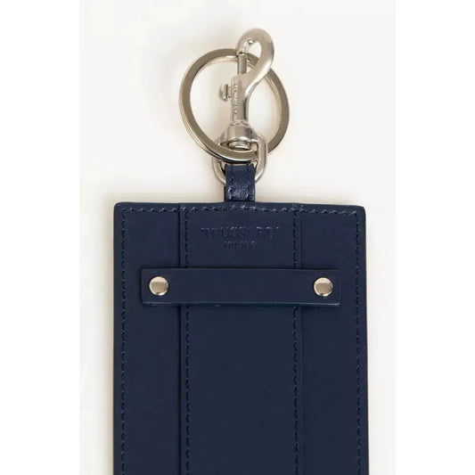 Trussardi Blue Leather Men Badge Holder TR-21582