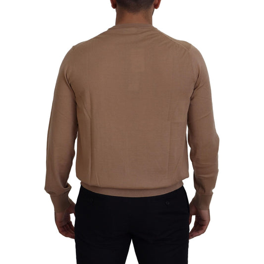 Dolce & Gabbana Beige Cashmere Crown Logo Pullover Sweater TSH83581- 48