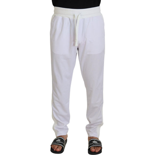 Dolce & Gabbana White Polyester Crown Logo Jogger Pants PAN73243 - 48