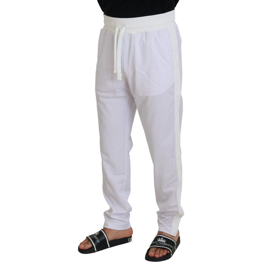 Dolce & Gabbana White Polyester Crown Logo Jogger Pants PAN73243 - 48