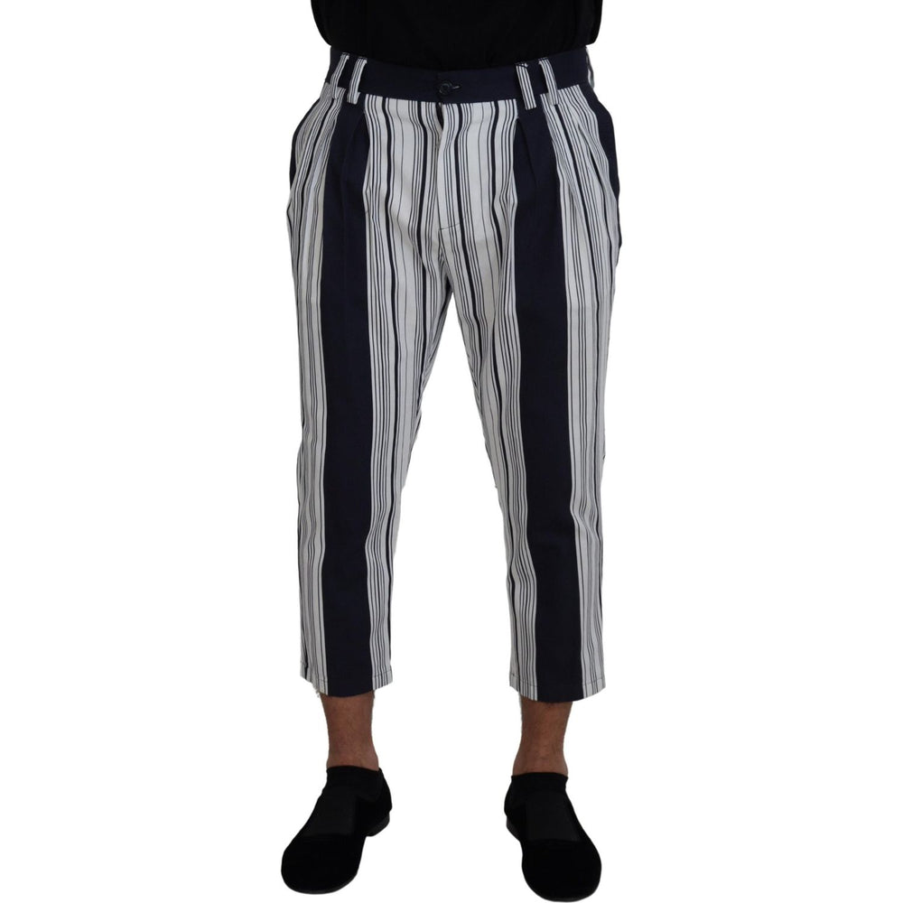Dolce & Gabbana White Cotton Striped Cropped Pants PAN73260 - 46