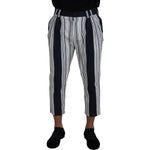 Dolce & Gabbana White Cotton Striped Cropped Pants PAN73260 - 46