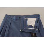 Dolce & Gabbana Blue Linen Chino Formal Pants PAN73289 - 52