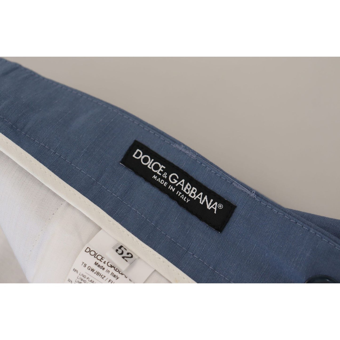 Dolce & Gabbana Blue Linen Chino Formal Pants PAN73289 - 52