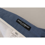 Dolce & Gabbana Blue Linen Chino Formal Pants PAN73289 - 52