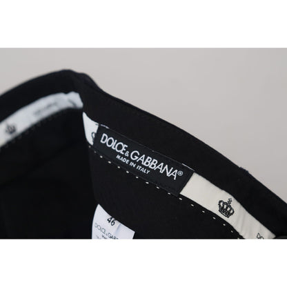 Dolce & Gabbana Black Wool Slim Formal Pants
