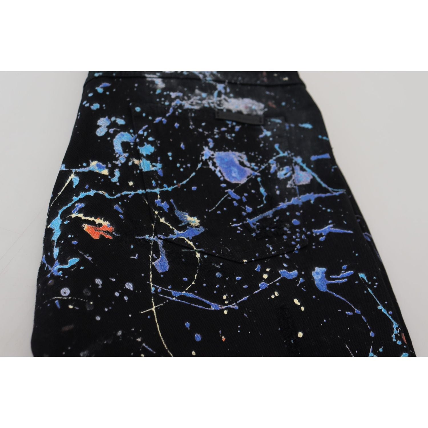 精致泼彩印花牛仔裤