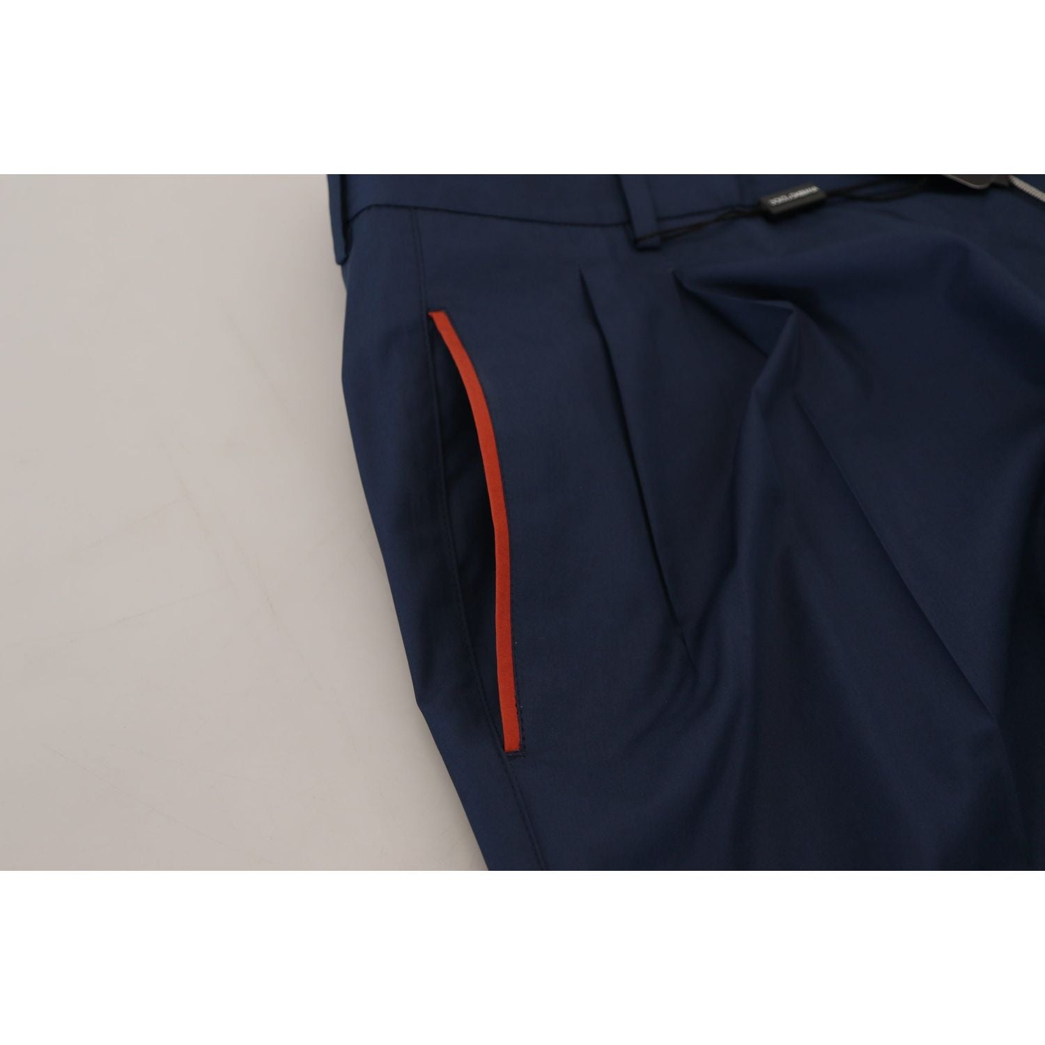 优雅蓝色棉丝裤