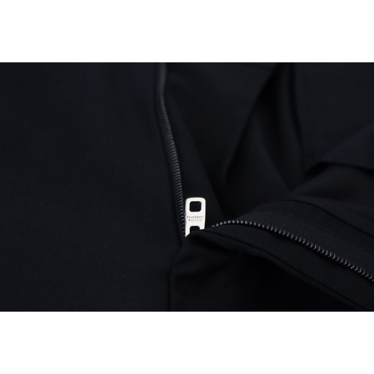 优雅黑色纯羊毛混纺长裤