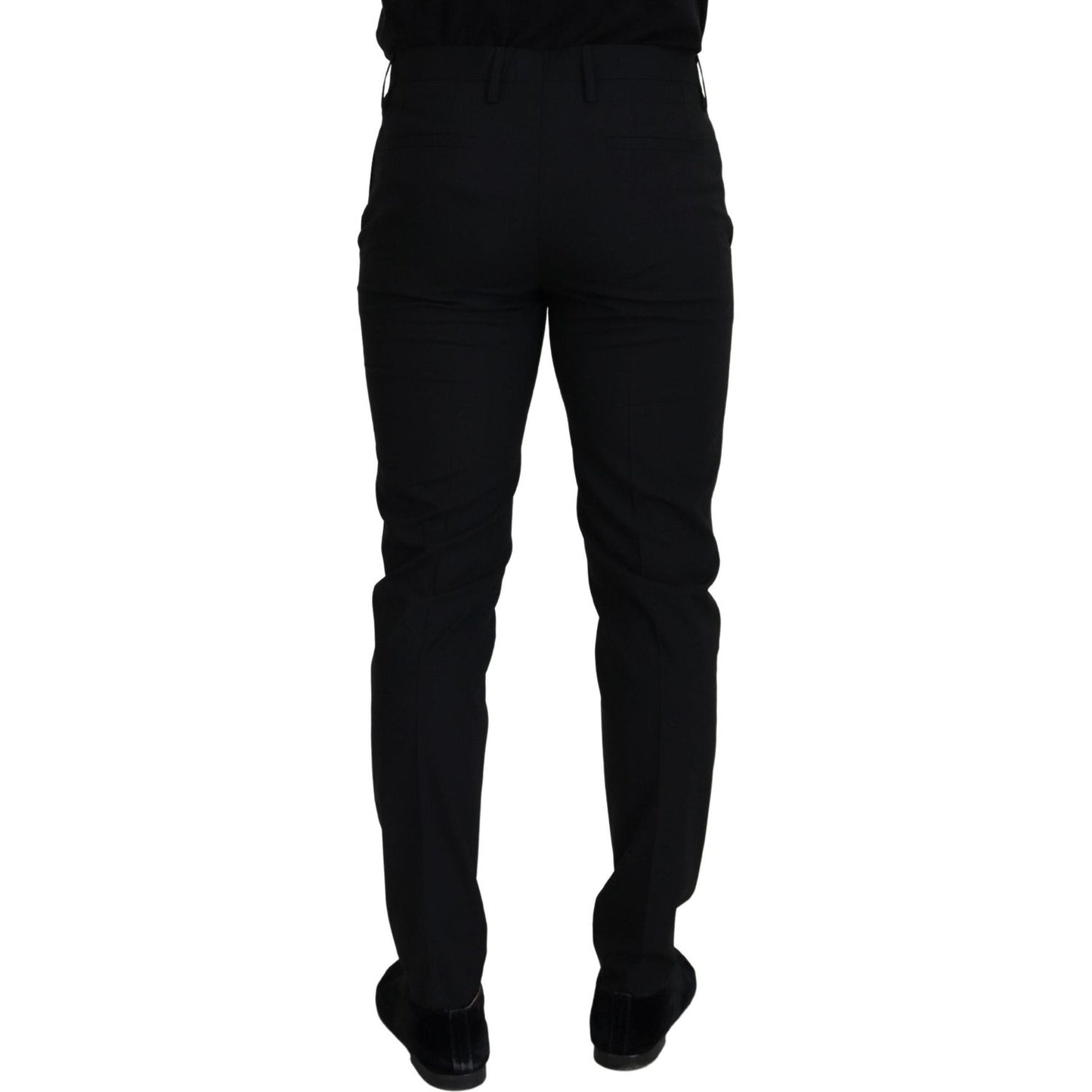 Dolce & Gabbana Black Polyester Chino Formal Pants