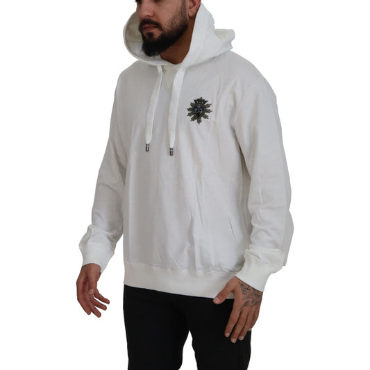 Dolce & Gabbana White Cotton Hooded Sweatshirt Sweater TSH7919 - 56