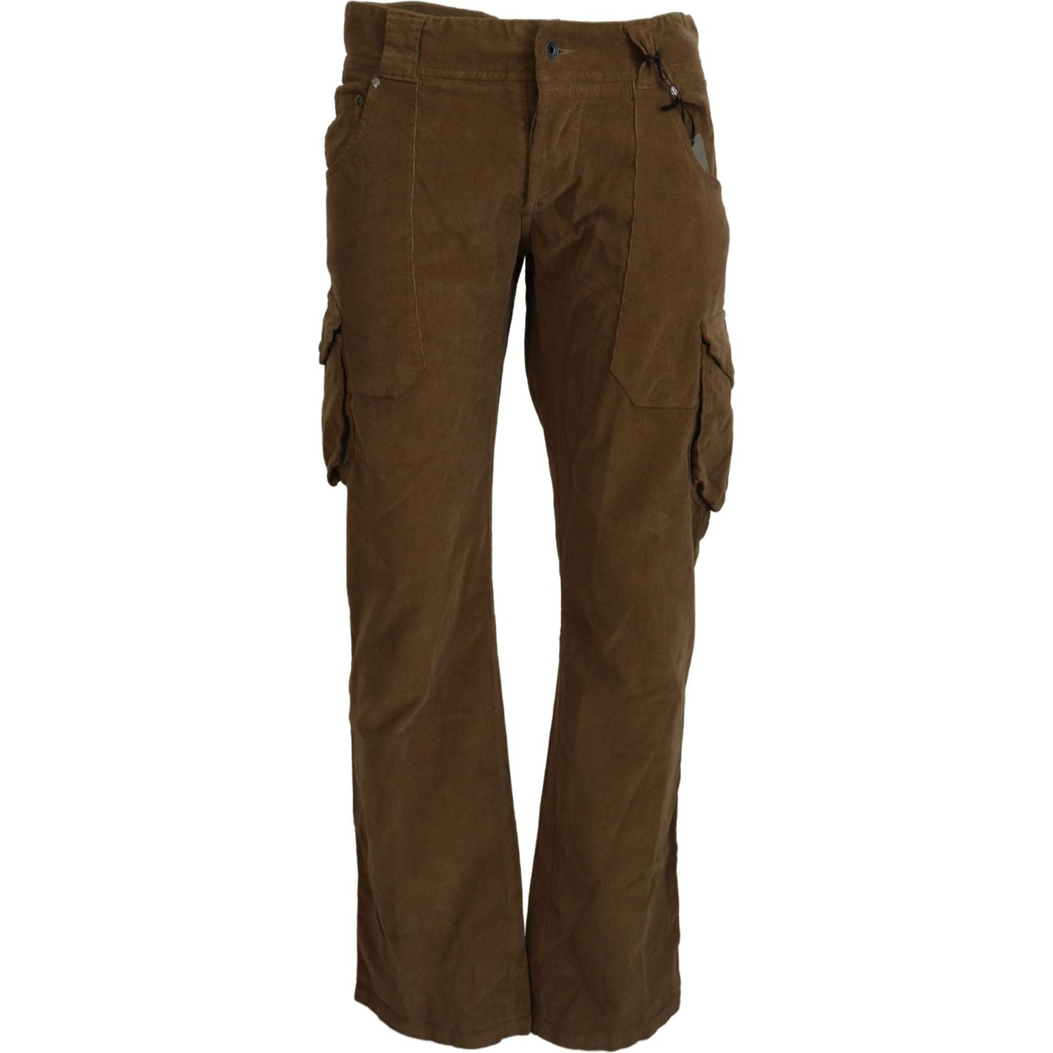 Ermanno Scervino Brown Cotton Corduroy Cargo Pants