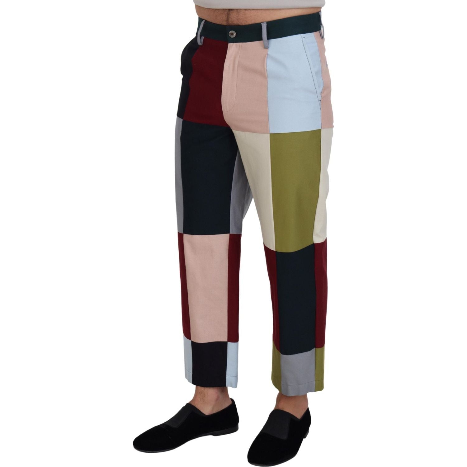 惊艳多色拼布裤