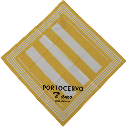 Dolce & Gabbana Yellow Portocervo Cotton Shawl Wrap Scarf
