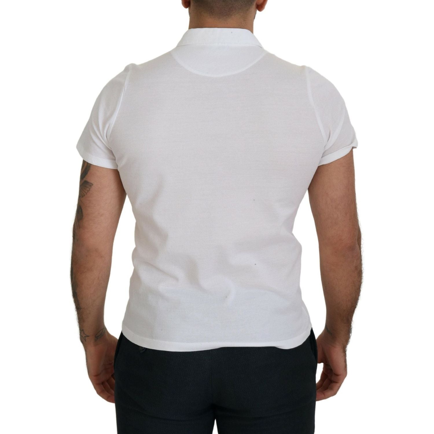 优雅白色棉质 Polo T 恤