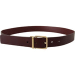 Dolce & Gabbana Maroon Vitello Leather Gold Metal Buckle Belt BEL8502- 90