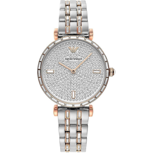 Emporio Armani Elegant Two-Tone Crystal Pave Watch