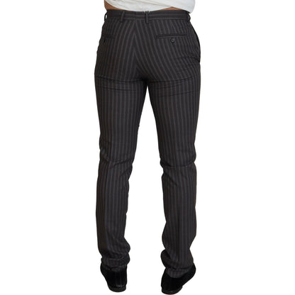 BENCIVENGA Brown Stripes Slim Fit Men Pants