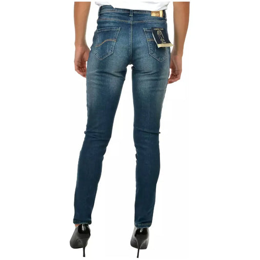 Yes Zee Blue Cotton Women's Skinny Jeans YE-10570-W25