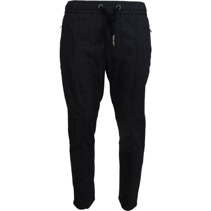 Dolce & Gabbana Grey Cotton Tapered Cotton Pants