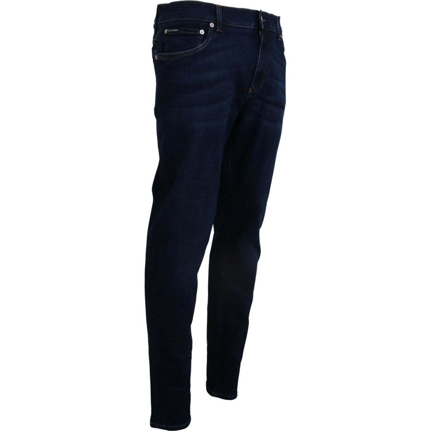 Dolce & Gabbana Dark Blue Cotton Denim SKINNY Jeans PAN74546- 58