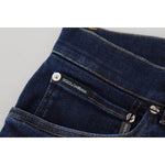 Dolce & Gabbana Dark Blue Cotton Denim SKINNY Jeans PAN74546- 58