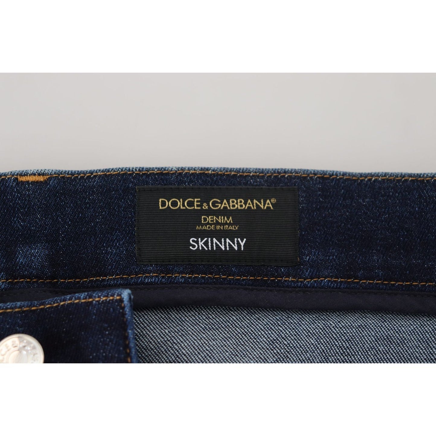 Dolce & Gabbana Dark Blue Cotton Denim SKINNY Jeans PAN74546- 58