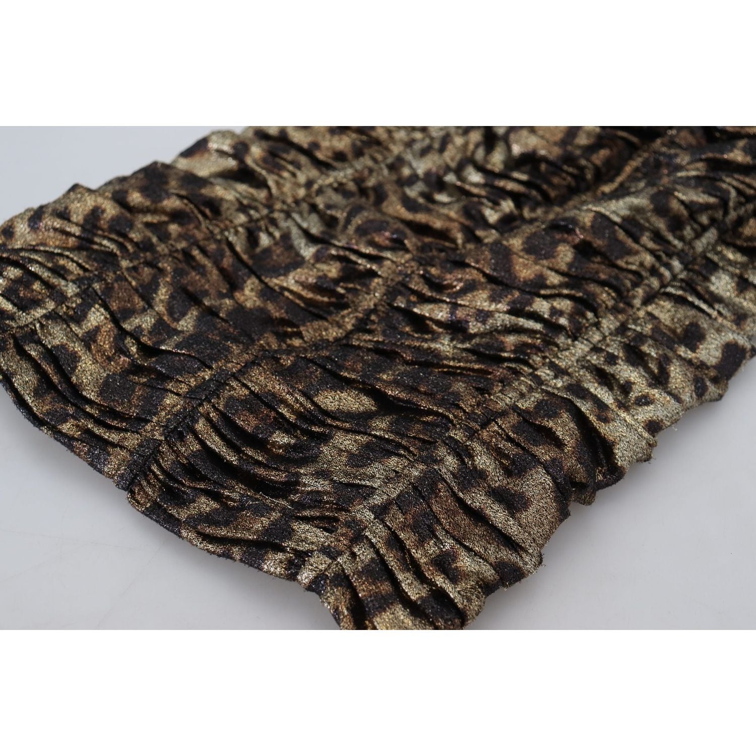 优雅豹纹中长紧身连衣裙