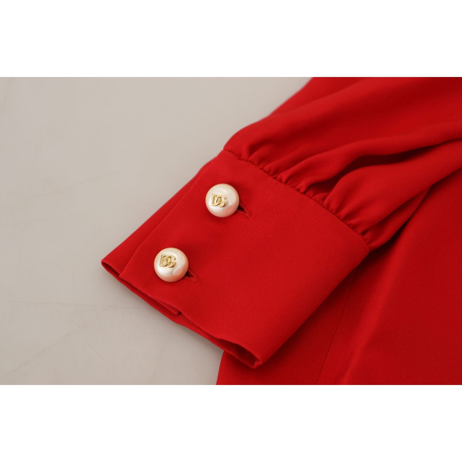 Dolce & Gabbana Red Silk Sheath A-line Knee Length Dress