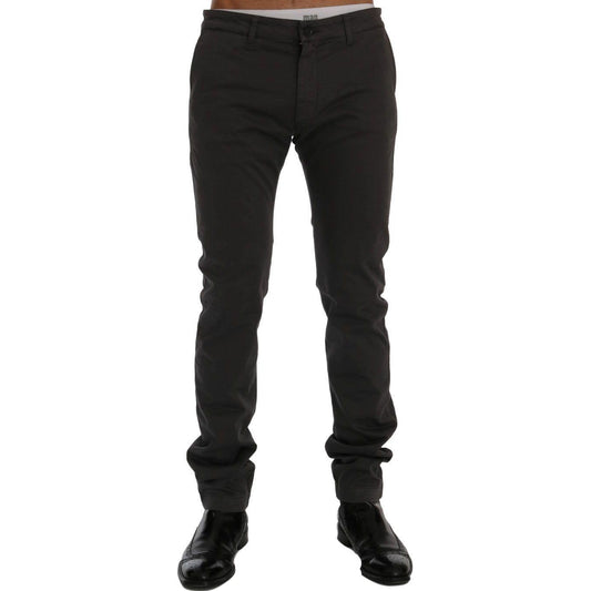 GF Ferre Gray Cotton Stretch Chinos Pants SIG60484-1