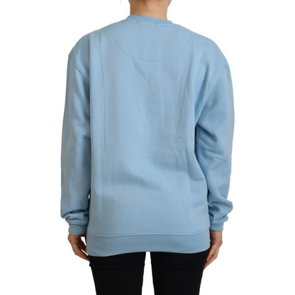 Philippe Model Light Blue Logo Printed Long Sleeves Sweater