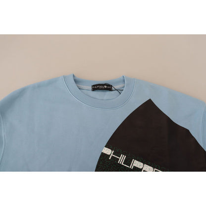 Philippe Model Light Blue Logo Printed Long Sleeves Sweater