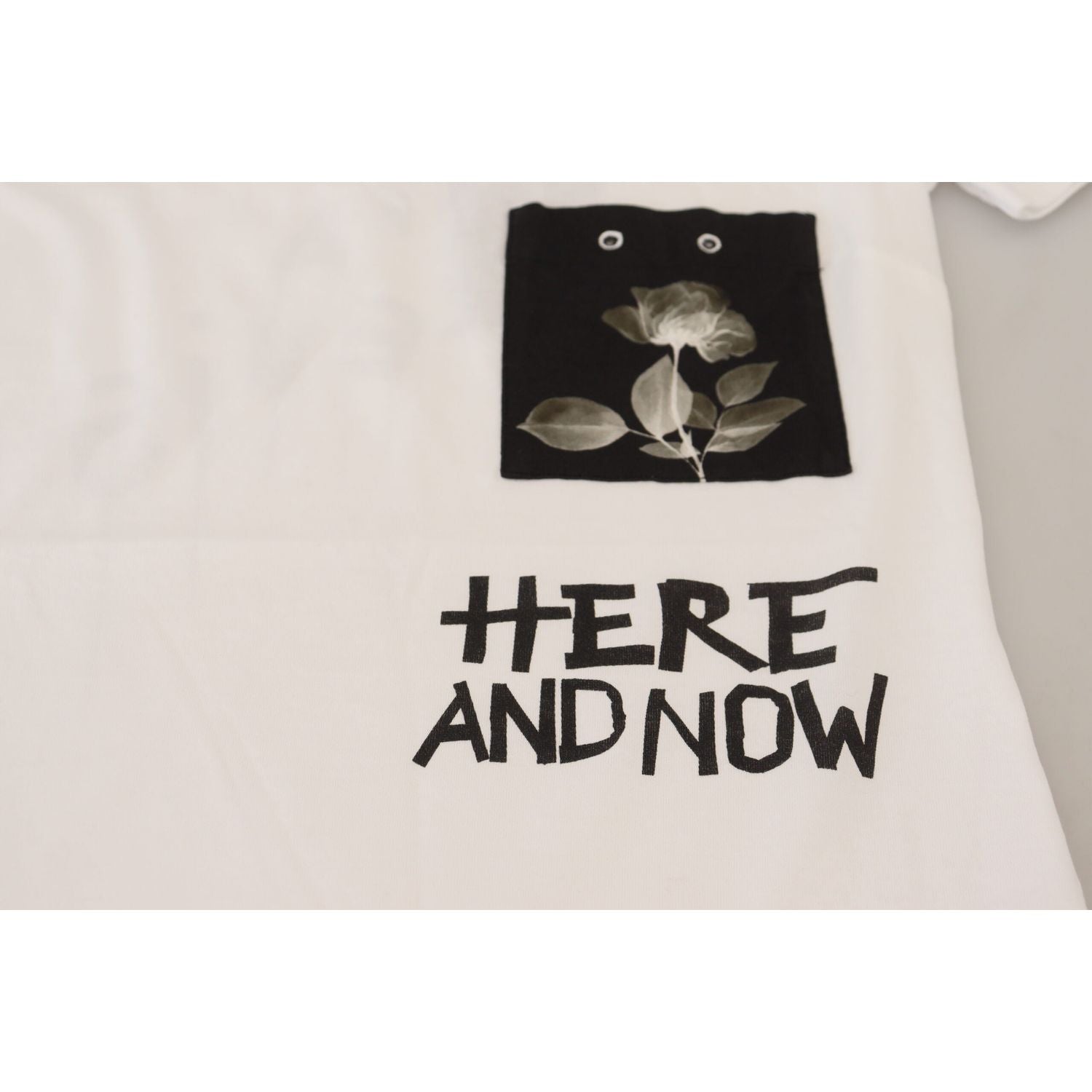 时尚单色“Here and Now”棉质 T 恤