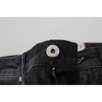 Fiorucci Black Cotton Low Waist Skinny Women Casual Jeans
