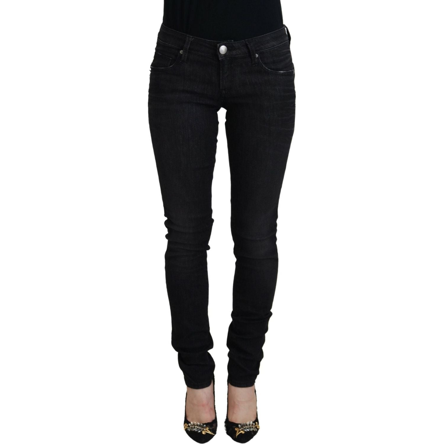 بنطلون جينز ضيق بخصر منخفض من Acht Chic