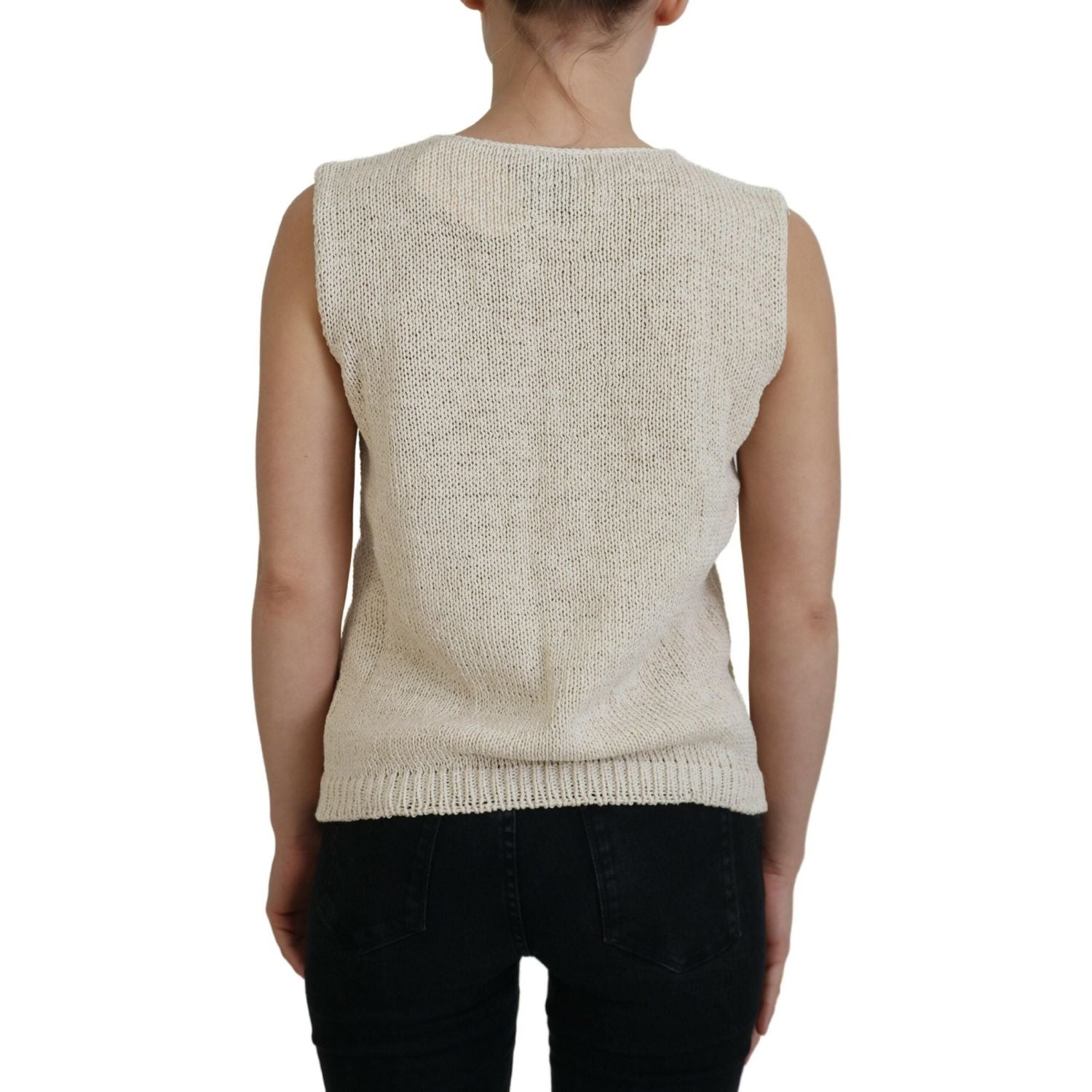 PINK MEMORIES بلوزة بدون أكمام أنيقة باللون البيج