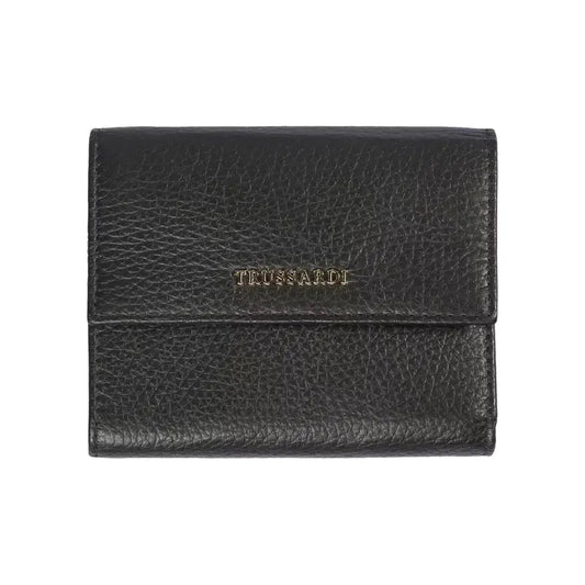 Trussardi Black Leather Women Wallet TR-20723