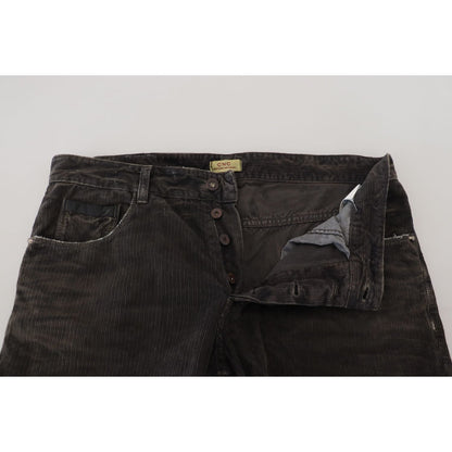 Costume National Gray Cotton Corduroy Men Casual Jeans