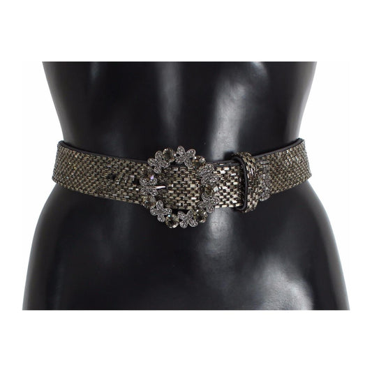 Dolce & Gabbana Multicolor Wide Crystal Buckle Sequined Belt BA003- 65