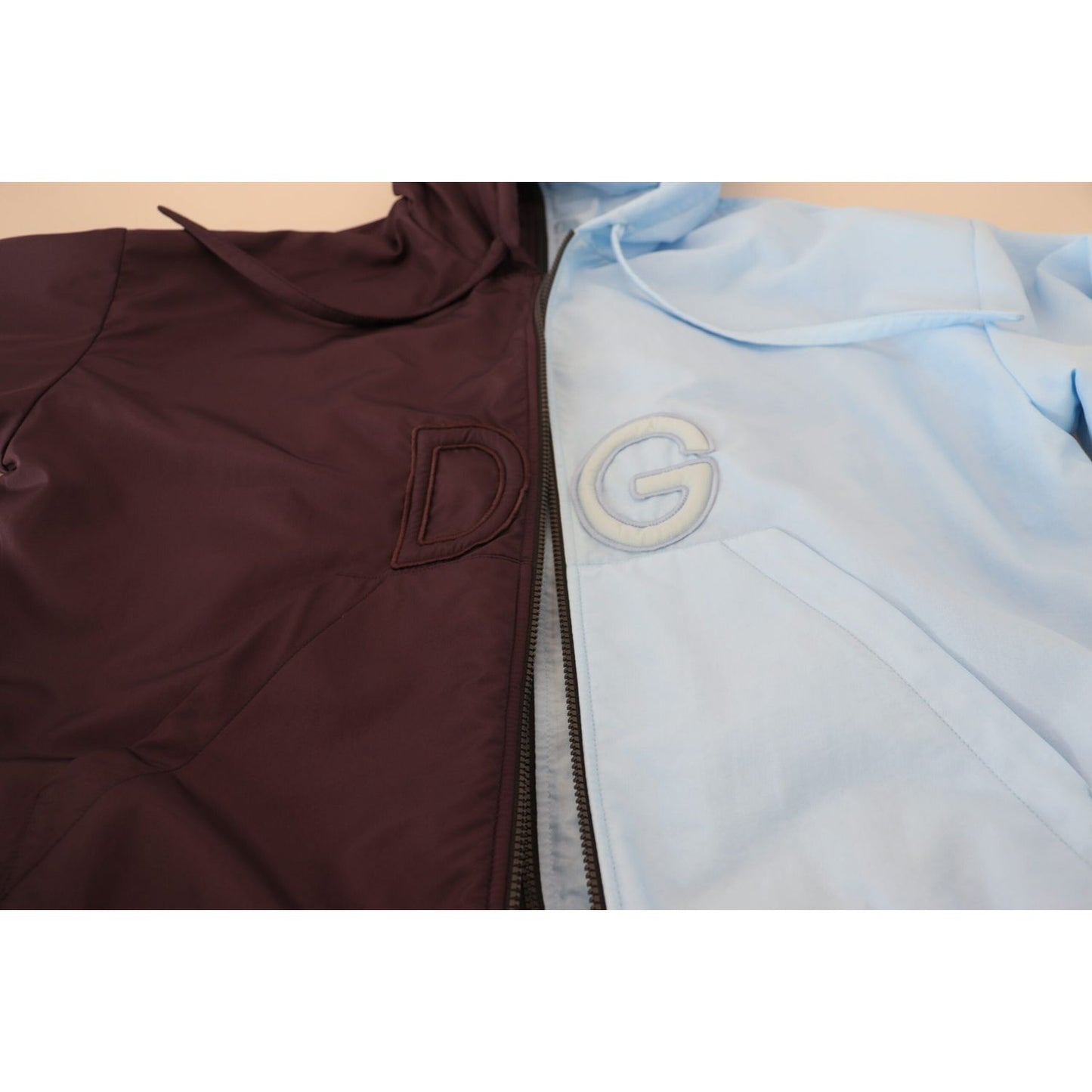 Dolce & Gabbana Black Blue DG Hooded Full Zip Men Jacket