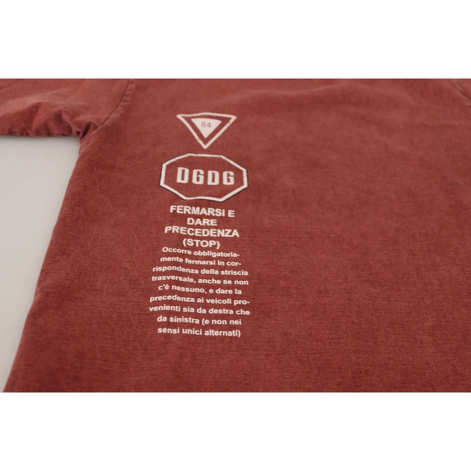 优雅栗色印花棉质 T 恤